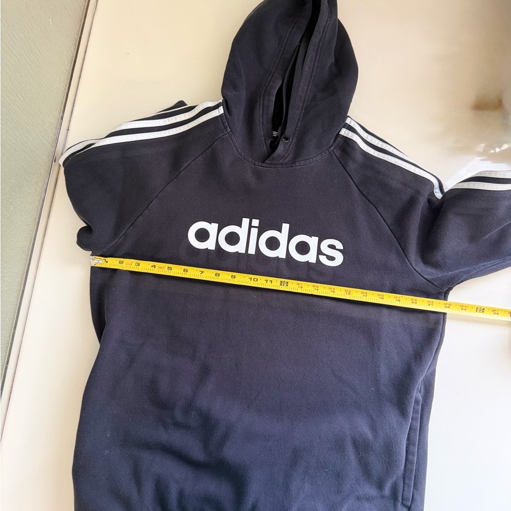 adidas Black Hoodie with White Stripes unisex - Picture 6 of 7